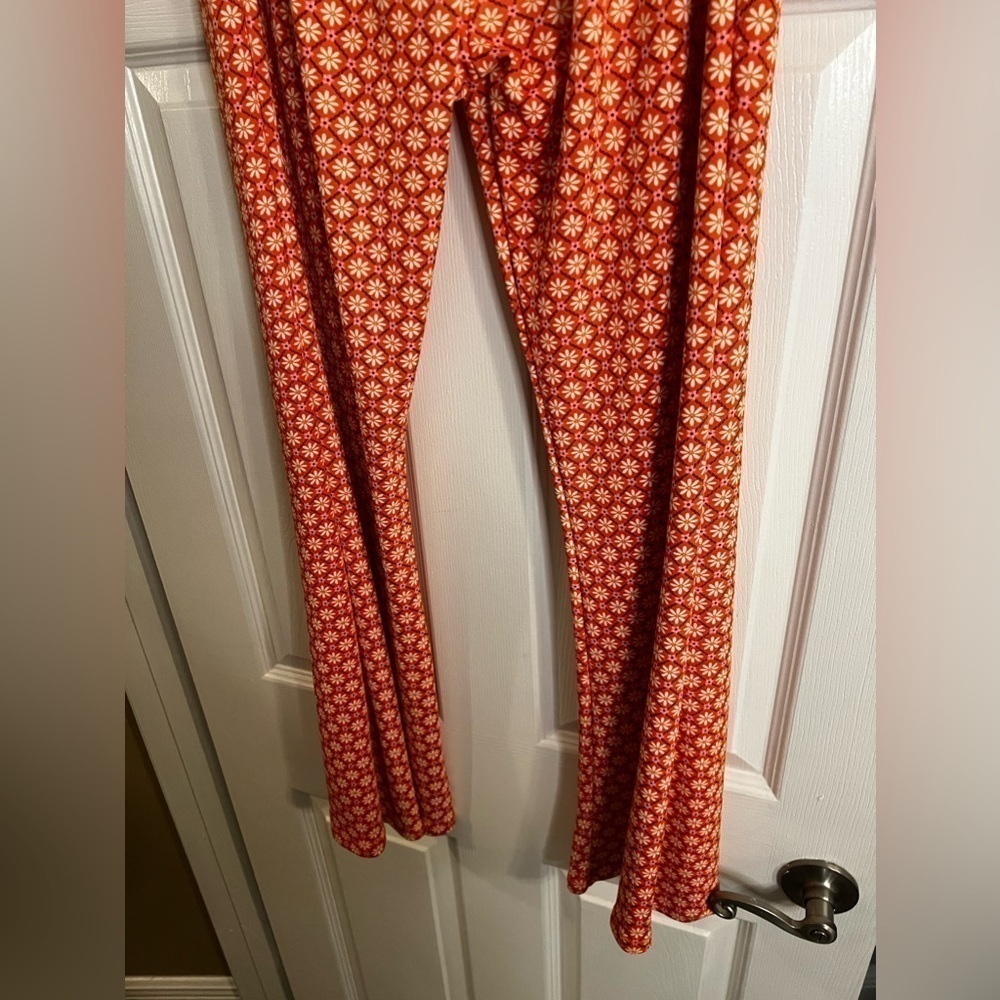 Wild Fable Orange Patterned Flare Pants - Picture 12 of 12
